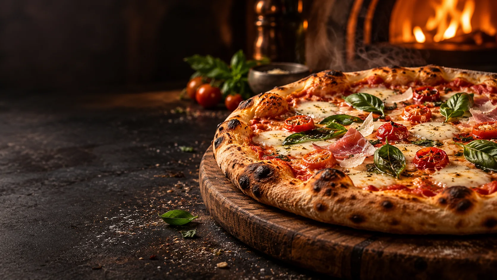 Pizza artesanal em destaque